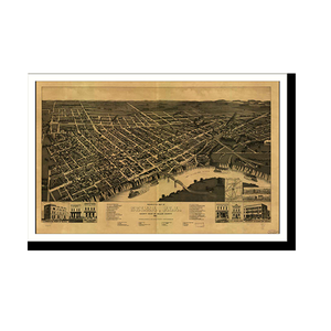 Panoramic Map - Selma, Alabama, 1887 - Bird's Eye View Print