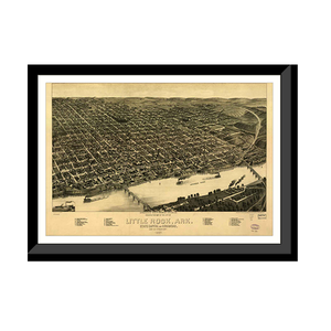 Panoramic Map - Little Rock, Arkansas, 1887 - Bird's Eye View Print