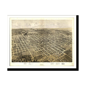 Panoramic Map - Bloomington, Illinois, 1867 - Bird's Eye View Print