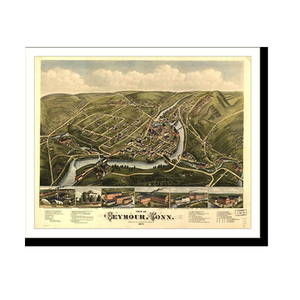 Panoramic Map - Seymour, Connecticut, 1879 - Bird's Eye View Print