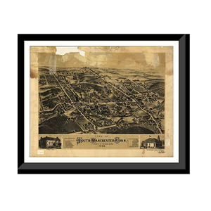 Panoramic Map - South Manchester, Connecticut, 1880 - Bird's Eye View Print