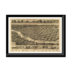 Panoramic Map - Columbus, Georgia, 1886 - Bird's Eye View Print