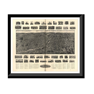 Panoramic Map - Torrington, Connecticut, 1907 - Bird's Eye View Print