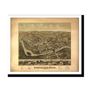 Panoramic Map - Unionville, Connecticut, 1878 - Bird's Eye View Print