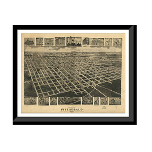 Panoramic Map - Fitzgerald, Georgia, 1908 - Bird's Eye View Print