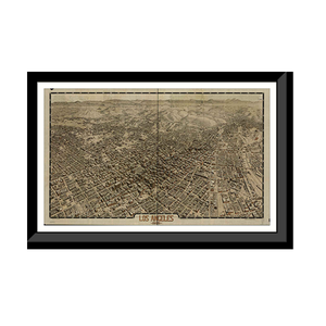 Panoramic Map - Los Angeles, California, 1909 - Bird's Eye View Print