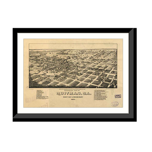 Panoramic Map - Quitman, Georgia, 1885 - Bird's Eye View Print