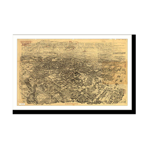 Panoramic Map - Pasadena, California, 1903 - Bird's Eye View Print