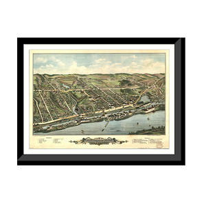 Panoramic Map - Windsor Locks, Connecticut, 1877 - Bird's Eye View Print