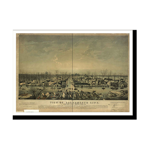 Panoramic Map - Sacramento B, California, 1850 - Bird's Eye View Print