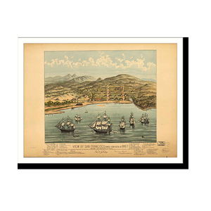 Panoramic Map - San Francisco, California, 1847 - Bird's Eye View Print