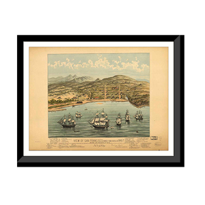 Panoramic Map - San Francisco, California, 1847 - Bird's Eye View Print