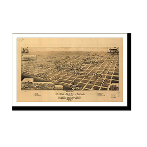 Panoramic Map - Aberdeen, Dakota Territory, 1883 - Bird's Eye View Print