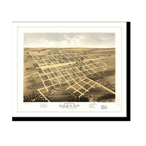 Panoramic Map - Paxton, Illinois, 1869 - Bird's Eye View Print