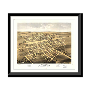 Panoramic Map - Paxton, Illinois, 1869 - Bird's Eye View Print