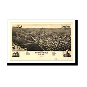 Panoramic Map - Bismarck, Dakota Territory, 1883 - Bird's Eye View Print