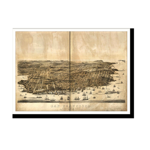 Panoramic Map - San Francisco, California, 1864 - Bird's Eye View Print