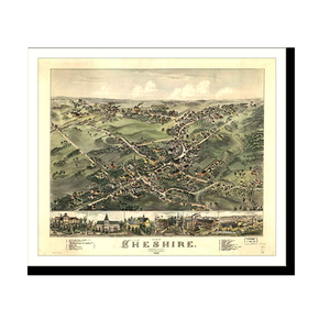 Panoramic Map - Chesire, Connecticut, 1882 - Bird's Eye View Print