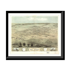 Panoramic Map - DeWitt, Iowa, 1868 - Bird's Eye View Print