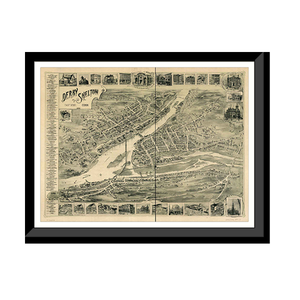 Panoramic Map - Derby, Connecticut, 1898 - Bird's Eye View Print