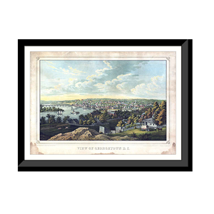 Panoramic Map - Georgetown, Washington DC, 1855 - Bird's Eye View Print