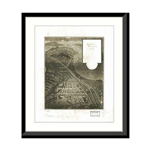 Panoramic Map - San Mateo, California, 1905 - Bird's Eye View Print