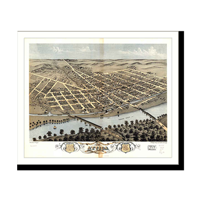 Panoramic Map - Attica, Indiana, 1869 - Bird's Eye View Print