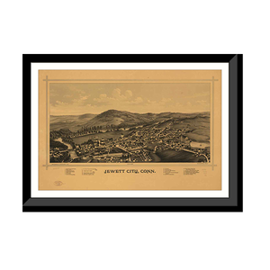 Panoramic Map - Jewett City, Connecticut, 1889 - Bird's Eye View Print