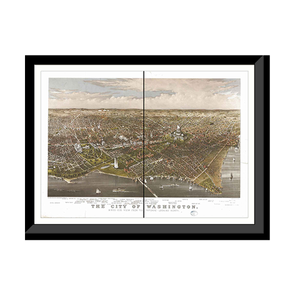 Panoramic Map - Washington, Washington DC, 1880 - Bird's Eye View Print