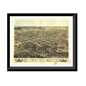 Panoramic Map - Kokomo, Indiana, 1868 - Bird's Eye View Print