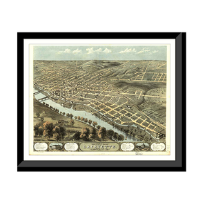 Panoramic Map - Lafayette, Indiana, 1868 - Bird's Eye View Print