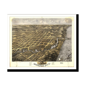 Panoramic Map - Michigan City, Indiana, 1869 - Bird's Eye View Print