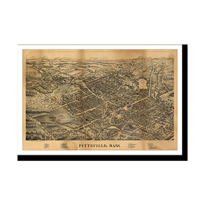 Panoramic Map - Pittsfield, Massachusetts, 1899 - Bird's Eye View Print