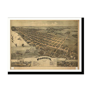 Panoramic Map - Wyandotte, Michigan, 1896 - Bird's Eye View Print