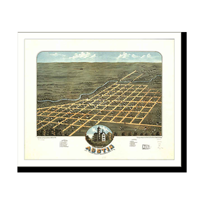 Panoramic Map - Austin, Minnesota, 1870 - Bird's Eye View Print