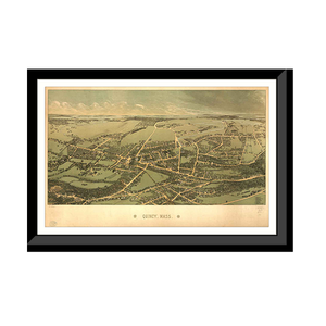 Panoramic Map - Quincy, Massachusetts, 1878 - Bird's Eye View Print