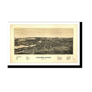 Panoramic Map - Sanford, Maine, 1889 - Bird's Eye View Print