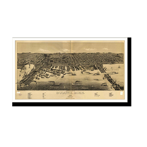 Panoramic Map - Duluth, Minnesota, 1887 - Bird's Eye View Print