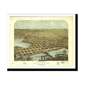 Panoramic Map - Hastings, Minnesota, 1867 - Bird's Eye View Print