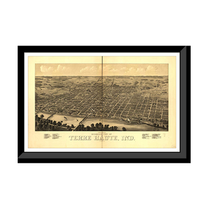 Panoramic Map - Terre Haute, Indiana, 1880 - Bird's Eye View Print