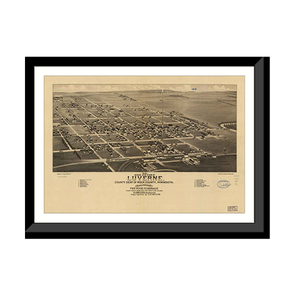 Panoramic Map - Luverne, Minnesota, 1883 - Bird's Eye View Print
