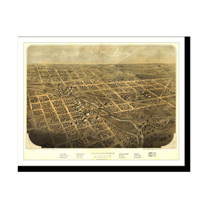 Panoramic Map - Albion, Michigan, 1868 - Bird's Eye View Print