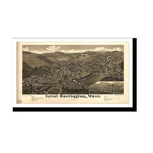 Panoramic Map - Great Barrington, Massachusetts, 1884 - Bird's Eye View