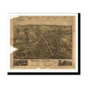 Panoramic Map - Greenfield, Massachusetts, 1877 - Bird's Eye View Print