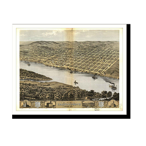 Panoramic Map - Leavenworth, Kansas, 1869 - Bird's Eye View Print