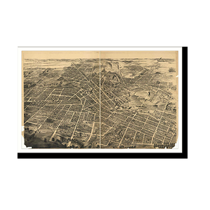 Panoramic Map - Battle Creek, Michigan, 1880 - Bird's Eye View Print