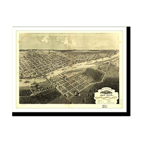 Panoramic Map - Bay City, Michigan, 1867 - Bird's Eye View Print