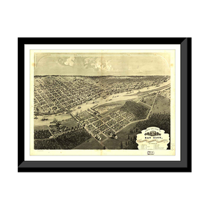 Panoramic Map - Bay City, Michigan, 1867 - Bird's Eye View Print