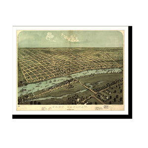 Panoramic Map - East Saginaw, Michigan, 1867 - Bird's Eye View Print