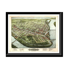Panoramic Map - Holoyoke, Massachusetts, 1877 - Bird's Eye View Print